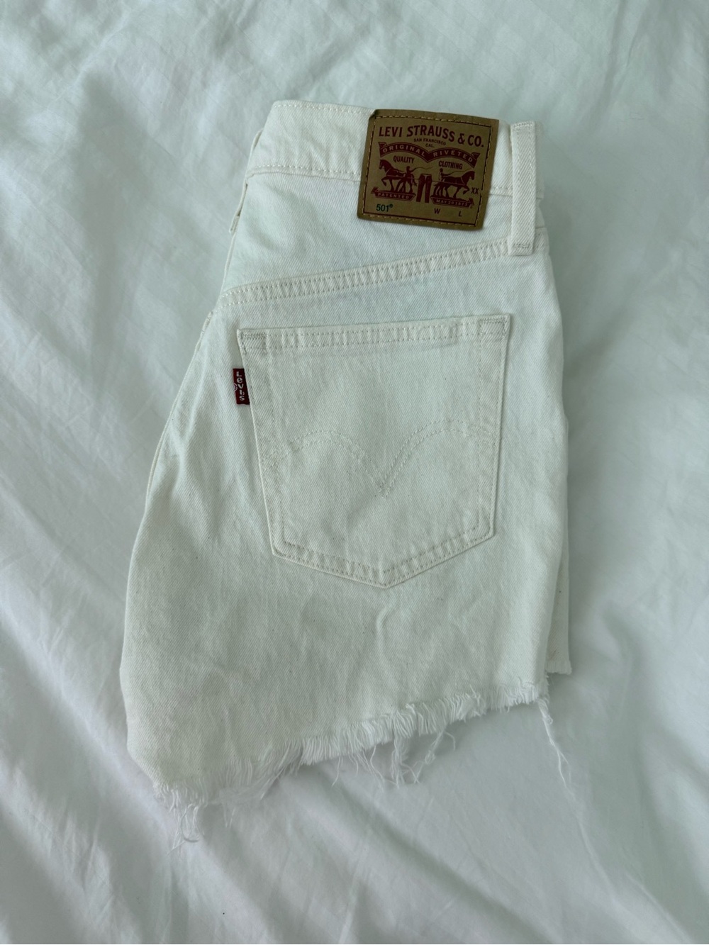Levi's 501 Women’s White Cutoff Jean Shorts